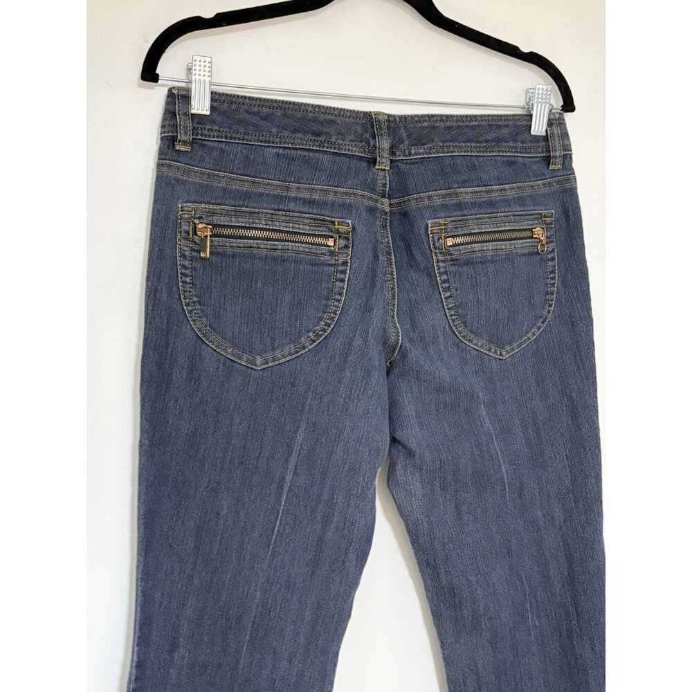 Michael Kors Women’s Straight Leg Raw Hem Jeans Gold Zippers Size 6 - Picture 3 of 8